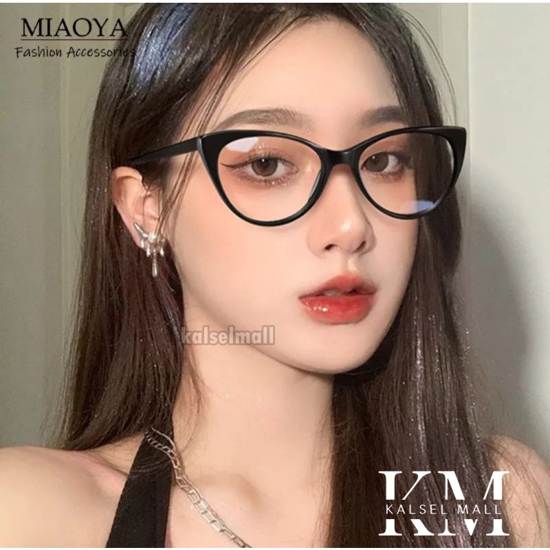 COD Kacamata Frame Anti Radiasi Metal Gaya Cat Eye Horn Untuk Wanita Model Kuping Kucing Model Artis Kaca Mata Retro Vintage Antiradiasi Keren Oval Bulat Kotak Lonjong Metal Cewek Cowok Viral Kekinian Anti Radiasi Baca Layar HP Laptop Komputer KCP25