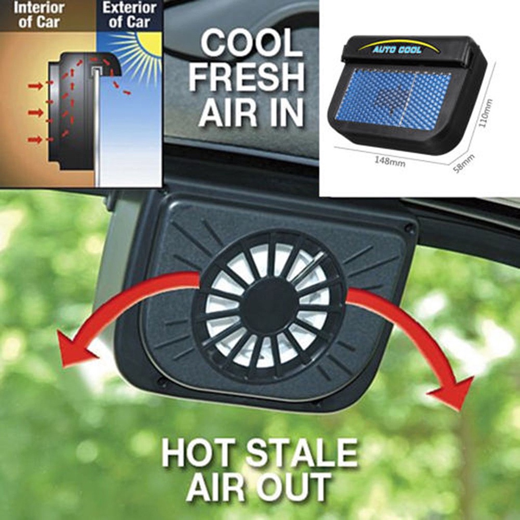 [huite]Auto Fan Cooler Solar Powered Car Window Windshield Auto Air Vent Cooling Fan Cooler for 2545655 Motor