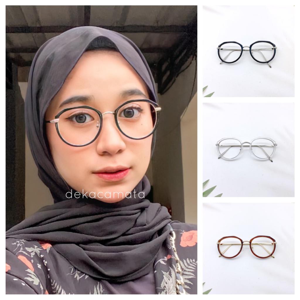 Frame Kacamata Minus Anti Radiasi KOHL Bulat Keren Pria Wanita