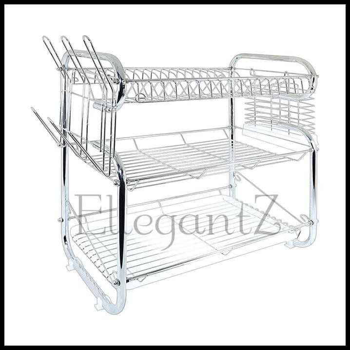 Produk Terbaru - Silvana Rak Piring Susun 3 Ssb548F - 3 Layer Dish Rack / Drainer