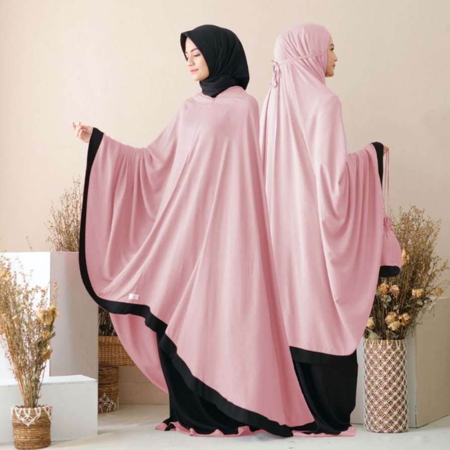 Mukena Baneska New Salwa 2in1 Black - Dusty