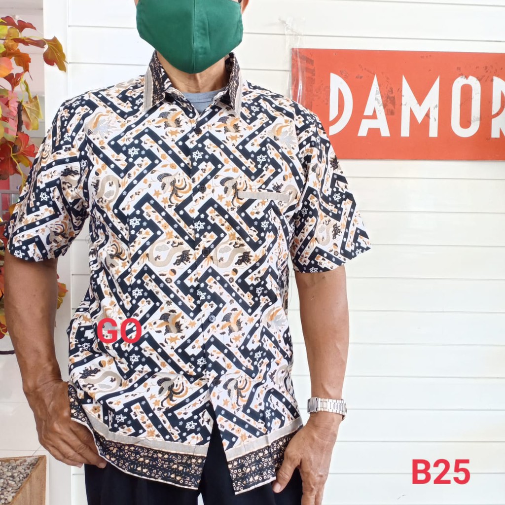 gos  BRSD DAMOR (CRESSIDA) KEMEJA BATIK Cowok Pakaian Pria Baju Batik Dewasa Lengan Pendek