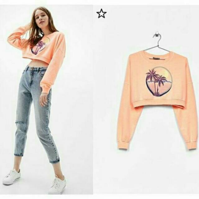 bershka crop sweatshirt