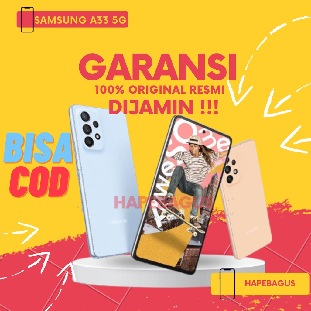 Samsung Galaxy A33 5G Ram 6 + 6 8 + 8 Rom 128 dan 256 GB Total Ram 12 GB dan 16 GB Promo hp Hape Han