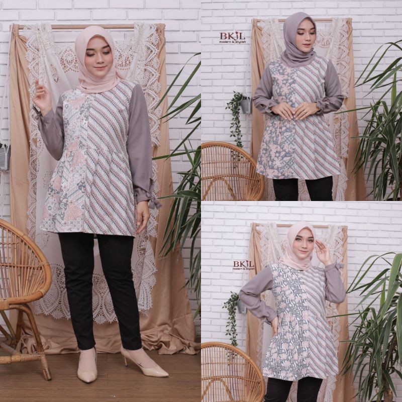 ATASAN BATIK KOMBINASI. TUNIK BATIK. BLUSS BATIK