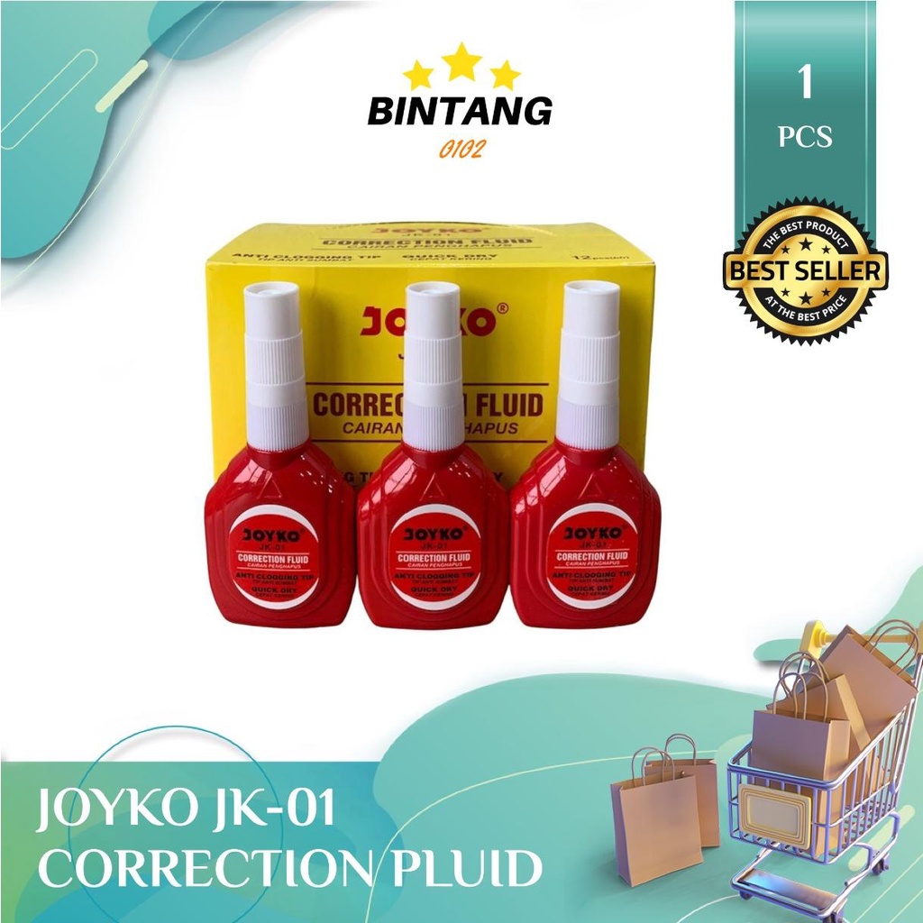 

Correction Pen Fluid / Tipex / Tipe X / Tip-ex Cair Joyko JK-01 -1pcs