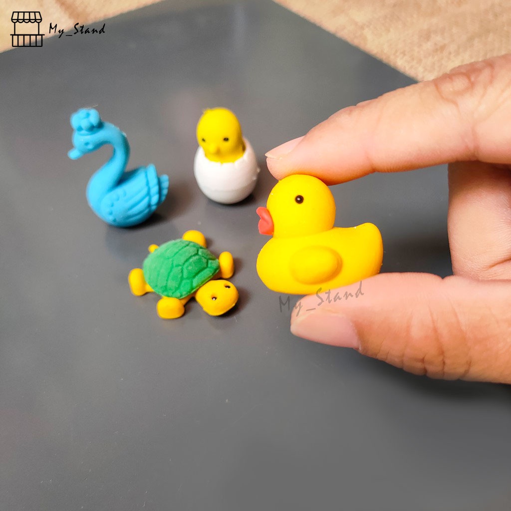 

Penghapus Papan Animal Isi 4 Setip Binatang Eraser Stip Karet Hapusan Bebek Mandi Kuning Ayam Angsa Kura Penyu Telur