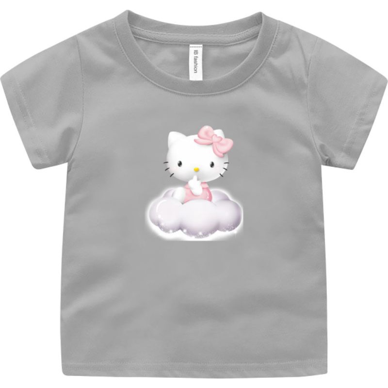 Kaos Anak Cewek Kitty Awan Umur 2-10 tahun Baju Anak Perempuan T-Shirt anak Ank