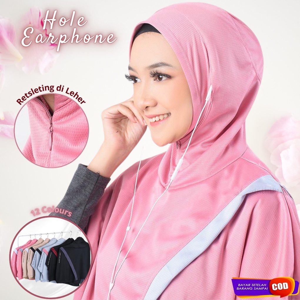 Jilbab Olah Raga Dry Fit- Hijab Sporty - Renang Olahraga Lari Senam Yoga Running Jogging Sepeda-1