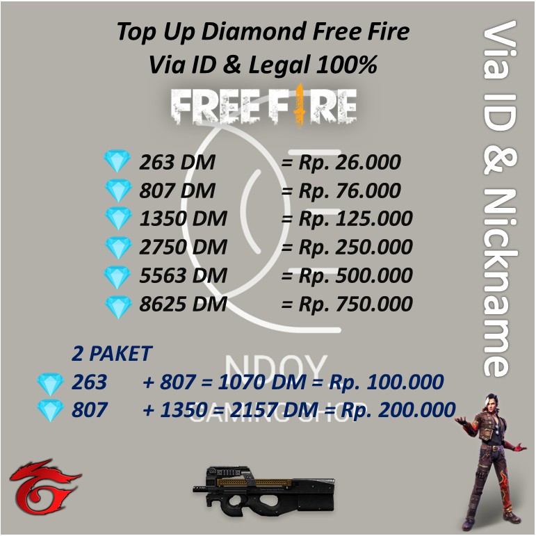 Big Promo Top Up Diamond Free Fire Via Id Murah