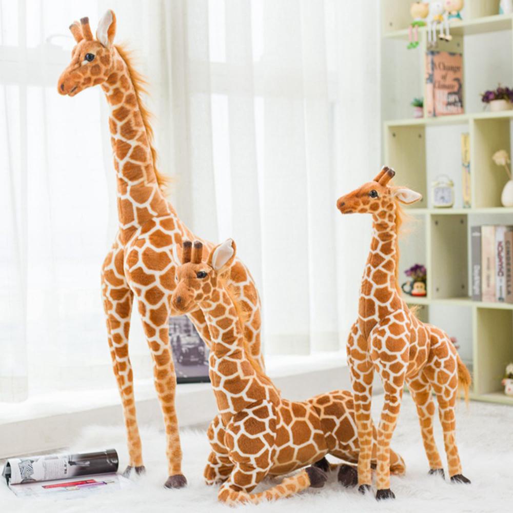 REBUY Rebuy Giraffe Plush Toys Hadiah Ulang Tahun Anak Mainan Anak Dekorasi Kamar Tidur Simulasi Boneka Jerapah