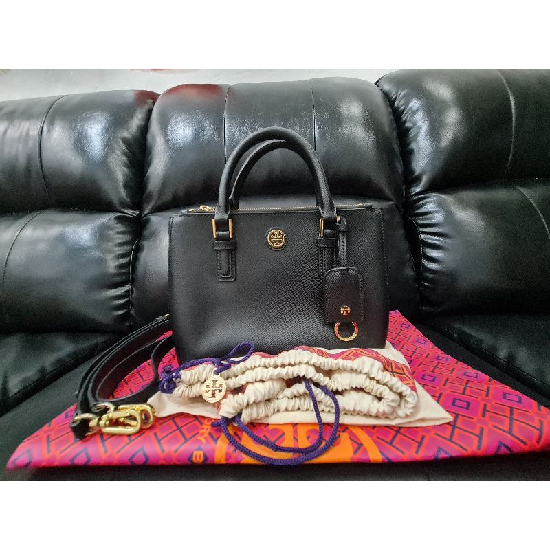 Tory Burch Robinson Mini Double Zip Tote bag authentic ORiGINAL preloved