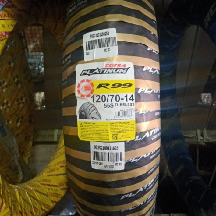 Ban Luar Motor Matic Corsa Platinum 120/70-14 R99 Tubeless