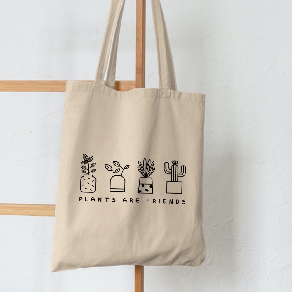 FLASH SALE 10.10 - [RESLETING] NEW ARRIVAL TOTEBAG PLANTS ARE FRIENDS/KAKTUS SEMI KANVAS RESLETING | TOTEBAG HITAM | TOTEBAG KREM | TOTEBAG MOKA | TOTEBAG MAROON | TOTEBAG HIJAU | TOTEBAG NAVY | TOTEBAG BIRU MUDA