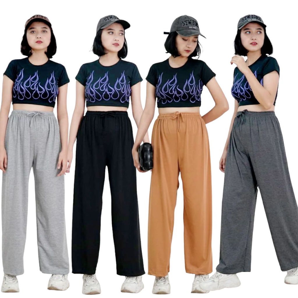 BEFAST - ZFS OOTD Wanita Celana Panjang ACIKA / RILEY COMFY KULOT NYAMAN FULL KARET / Celana Panjang Wanita / Celana Kulot Banyak Warna / Kulot Terlaris / Celan Trendy / Celana Panjang Kulot Viral Di TikTok