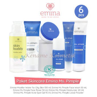 Paket Lengkap Emina Ms Pimple Acne Solution Kulit Berminyak dan Jerawat 6 pcs / Pelembab