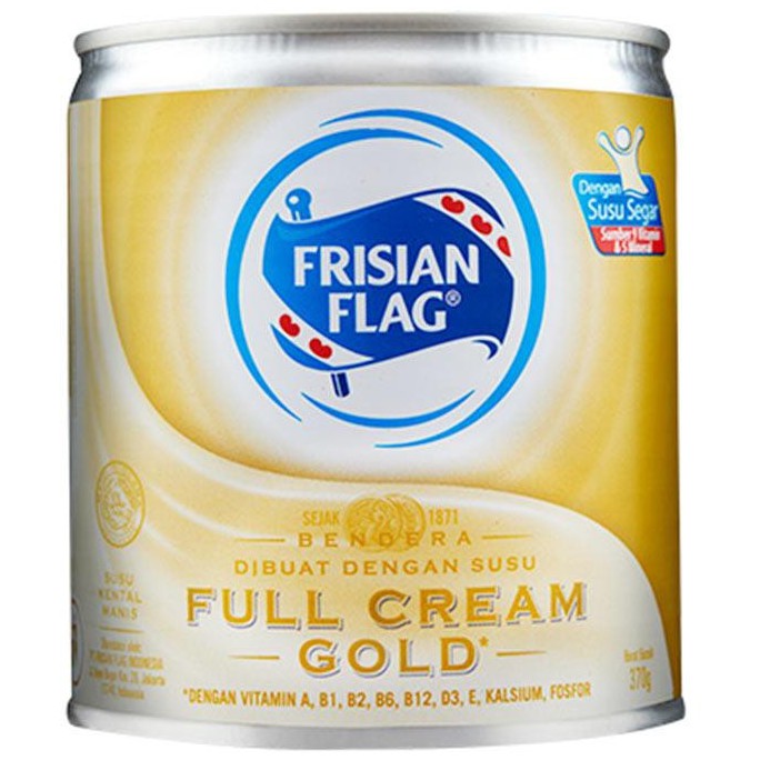 Frisian Flag Susu / Susu Bendera Full Cream Kaleng 370 Gram Gold