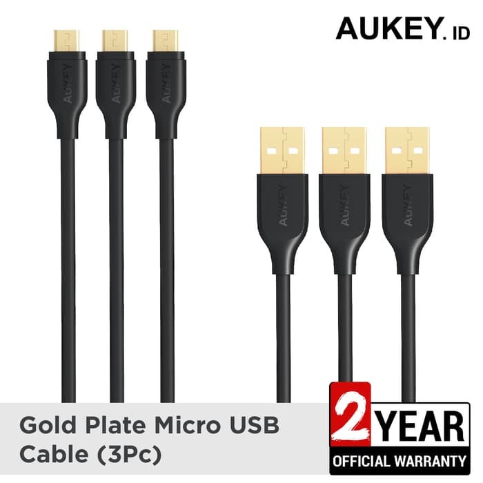 Aukey Kabel Micro USB Gold Plate 3 Pcs - CB-MD3