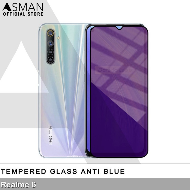 Tempered Glass Blue Light Full Lem Realme 6 Anti Radiasi