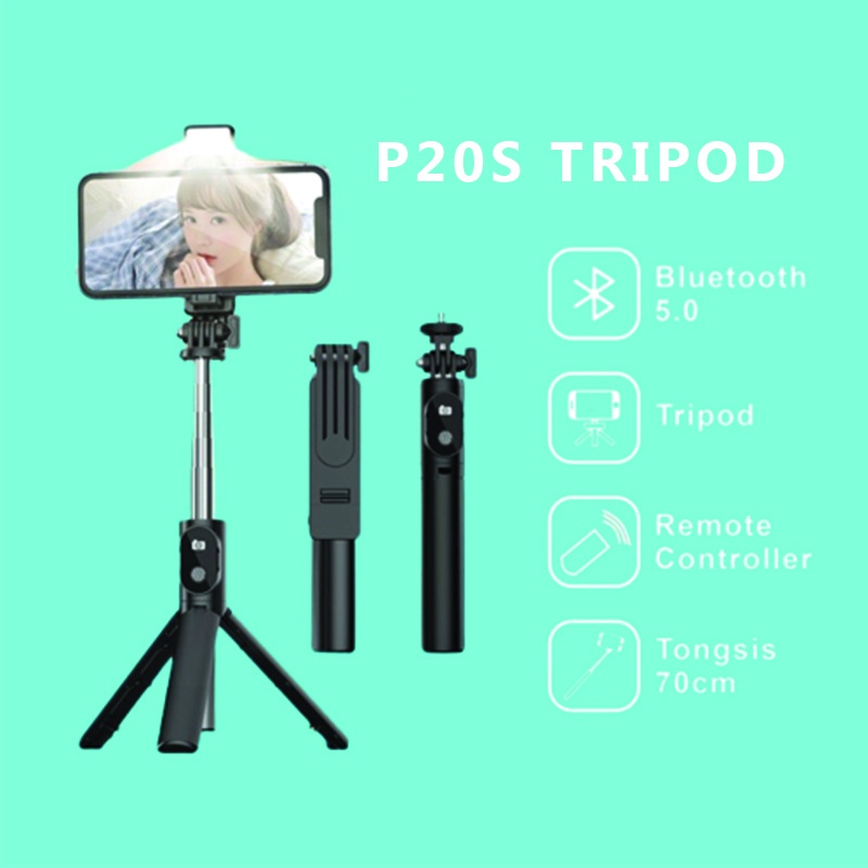 TONGSIS BLUETOOTH 3 IN 1 TRIPOD P20S SELFIE STICK REMOTE CONTROL