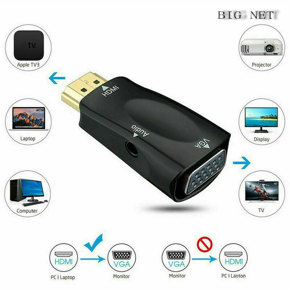 HDTV male To VGA With Audio Converter Adapter/ HDmi.m TO VGA+AUDIO