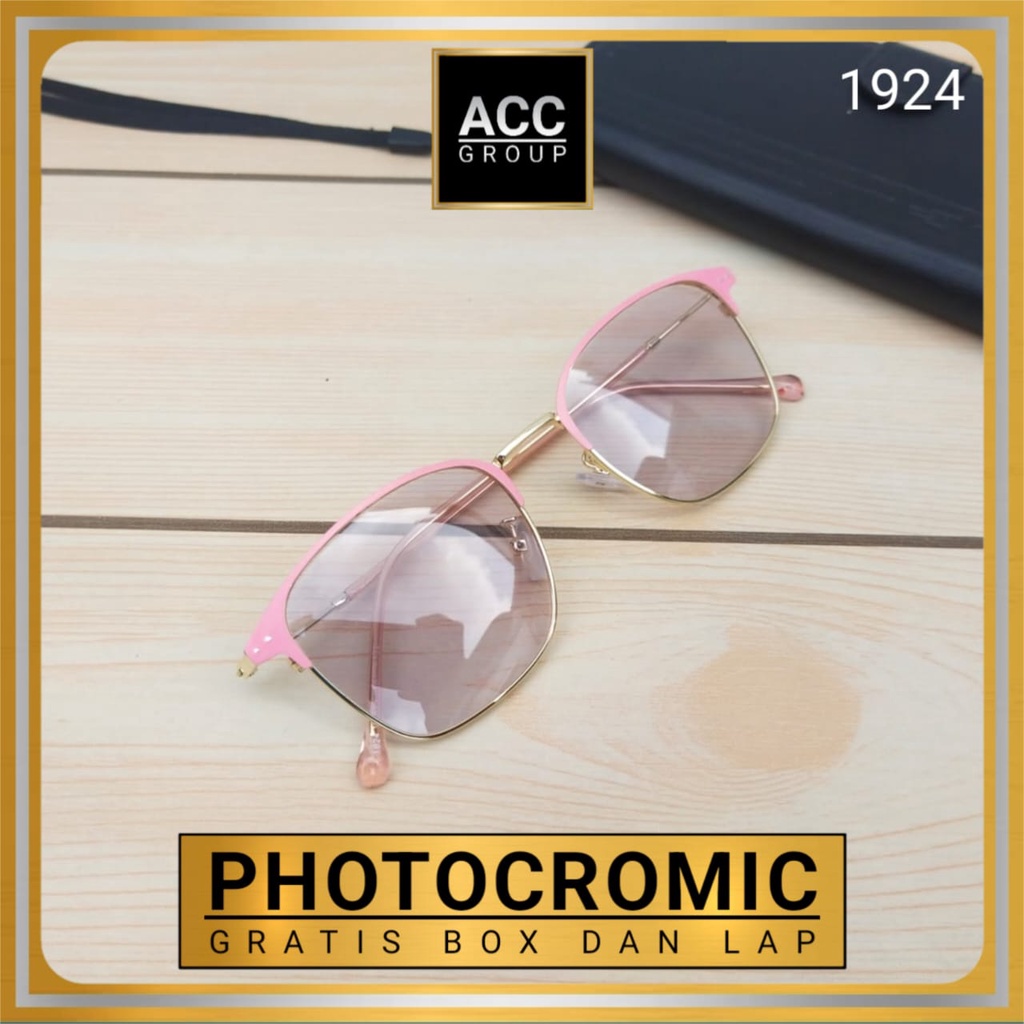 READY STOCK Photocromic Kacamata Berubah Warna Wanita Pria Frame Optik Fashion Style Anti Radias