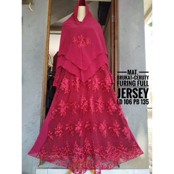 Gamis syar'i brukat Gamis brukat Gamis brukat maroon Gamis brukat merah Gamis syar'i Gamis syari Gam