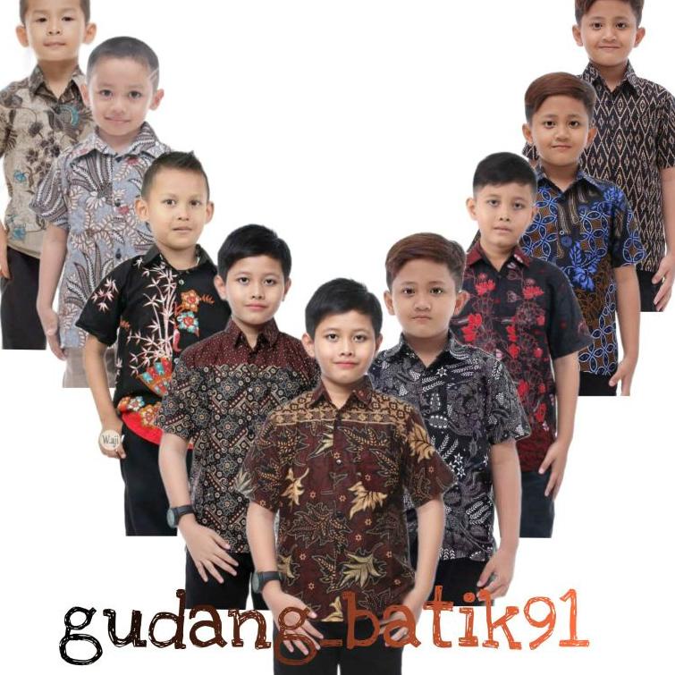 SIAP KIRIM Kemeja Batik Anak - batik anak - baju batik anak laki laki umur 2-12 tahun hem batik anak