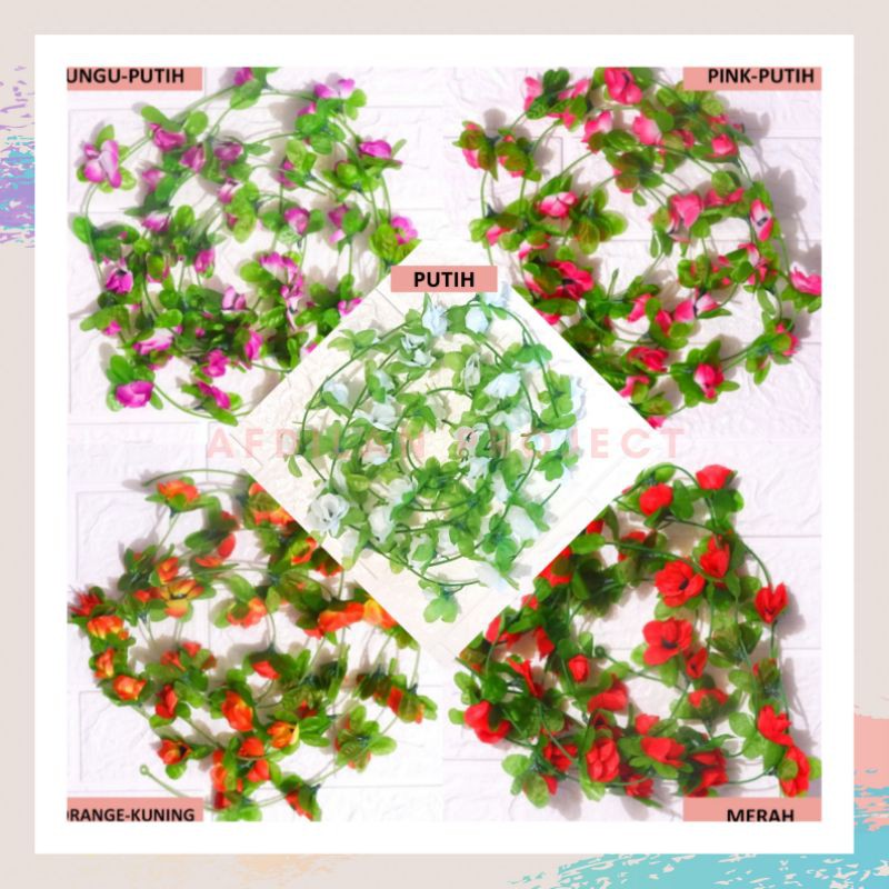 Bunga Mawar Plastik Bunga Rambat Plastik (2 Meter)