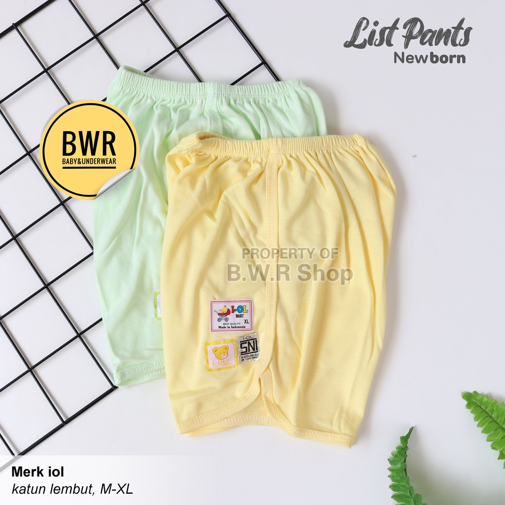 Celana IOL PENDEK Warna Polos / Celana Anak SML Katun Karet Kerut  | Bwr