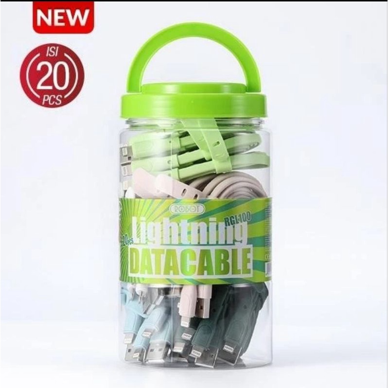 Robot RGL100 Lightning Data Kabel Data Colorful (1 Toples isi 20pcs)