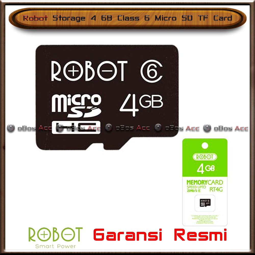 New Micro SD Robot 4GB RT4G MicroSD 4 GB Class 6 TF Card Storage Memory Original HP