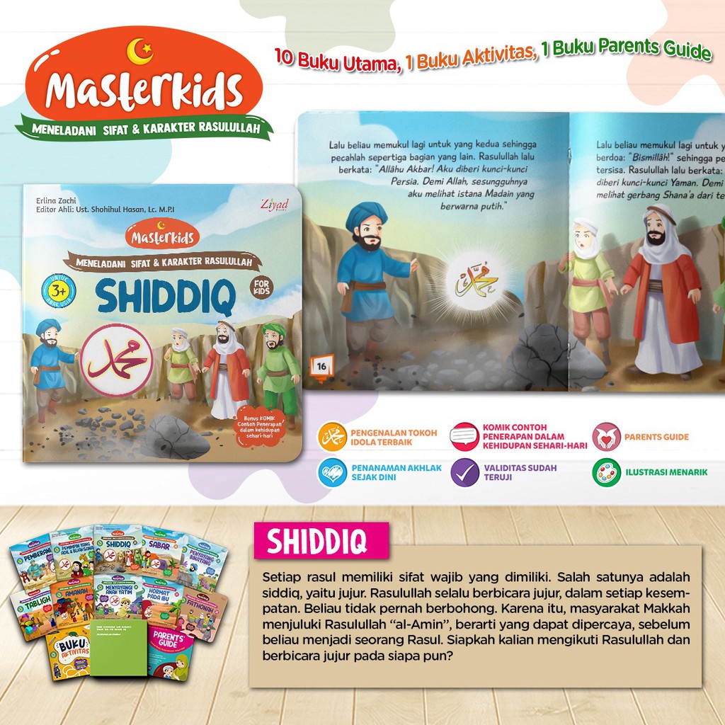 Buku Masterkids : Meneladani Karakter Rasulullah for Kids Edisi Ekslusif | Bonus Lunchset &amp; Goody bag