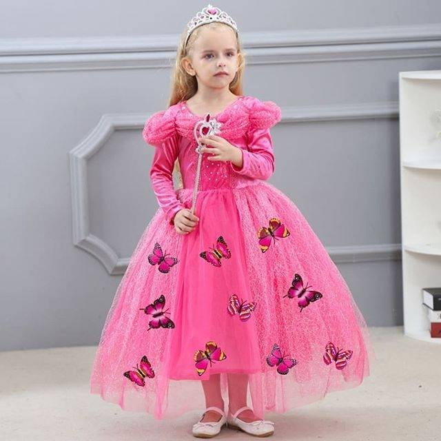 GA2672 PREMIUM BUTTERFLY PINK / DRESS PRINCESS ANAK PEREMPUAN PINK / GAUN PESTA ULANG TAHUN MURAH