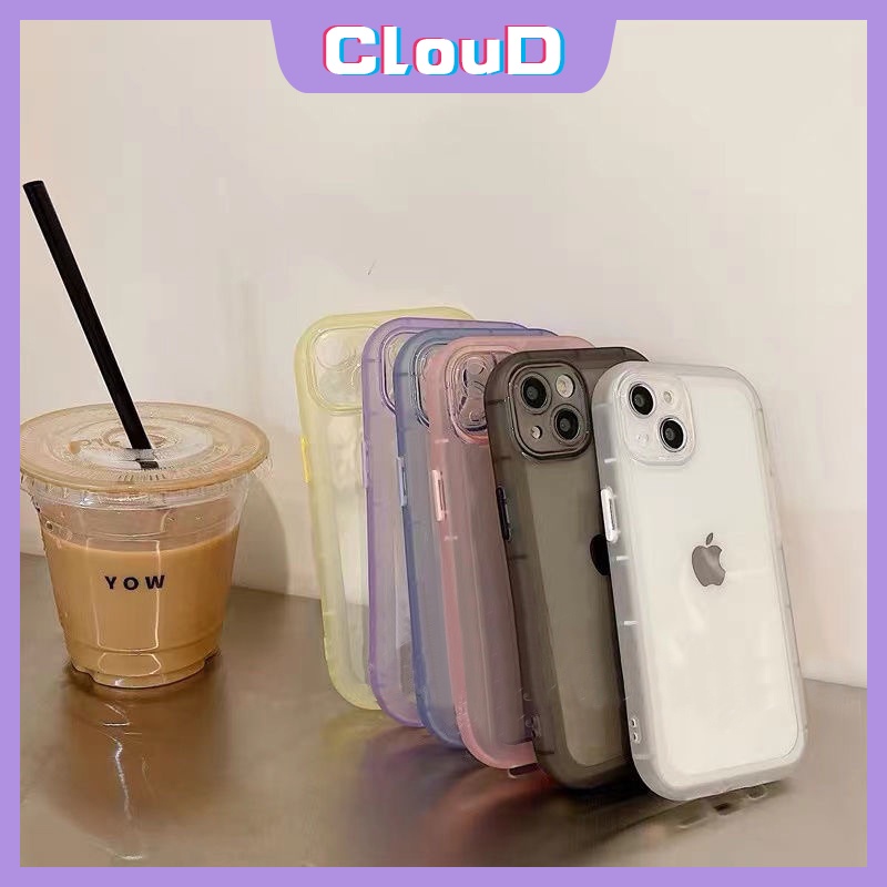 Case Pelindung Lensa Shockproof Warna Macaron Fluorescent Untuk IPhone XR Xs Max X 11 12 Pro Max