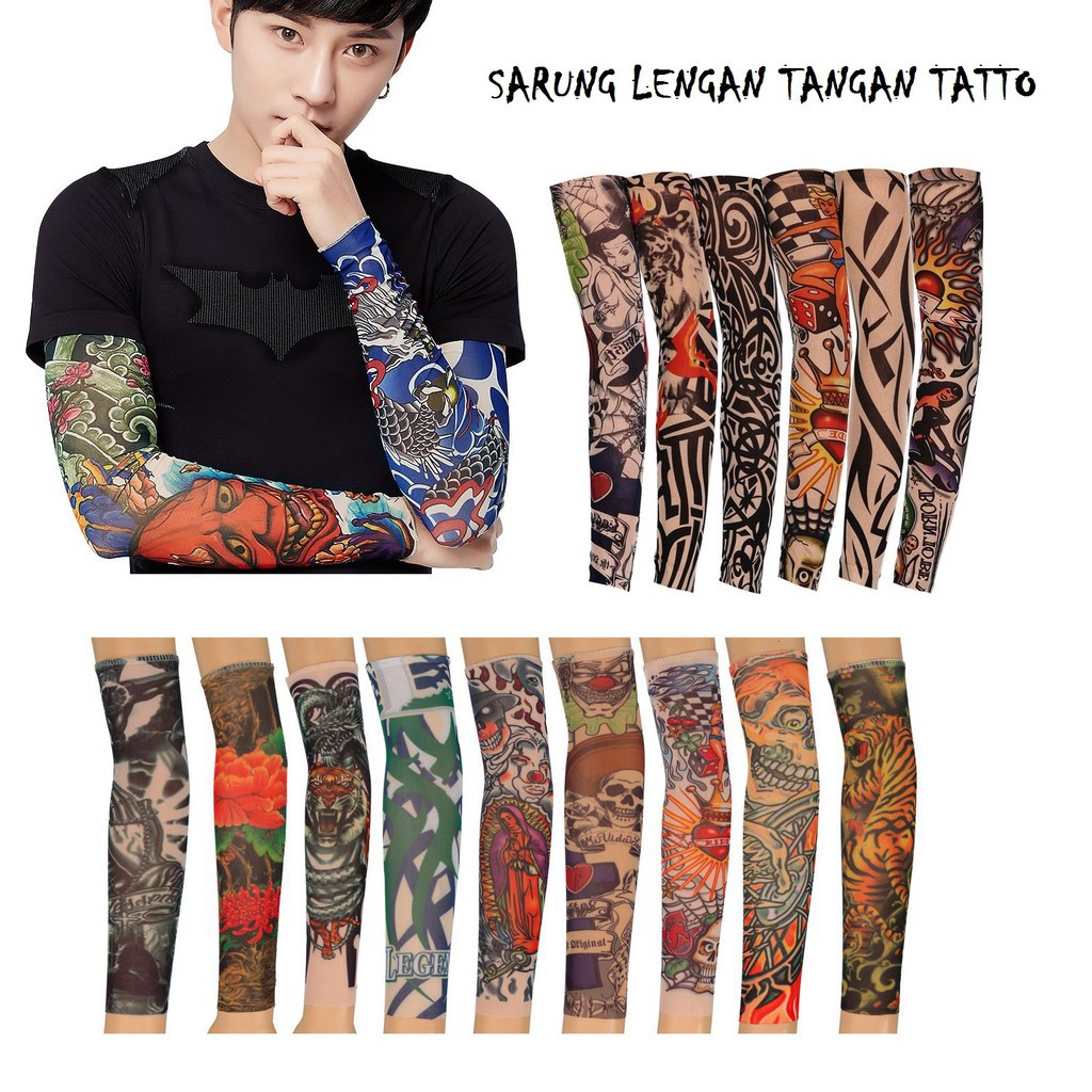 MANSET TANGAN MOTIF TATTO  MANSET PRIA / ARM SLEEPE TATTO PRIA MOTOR