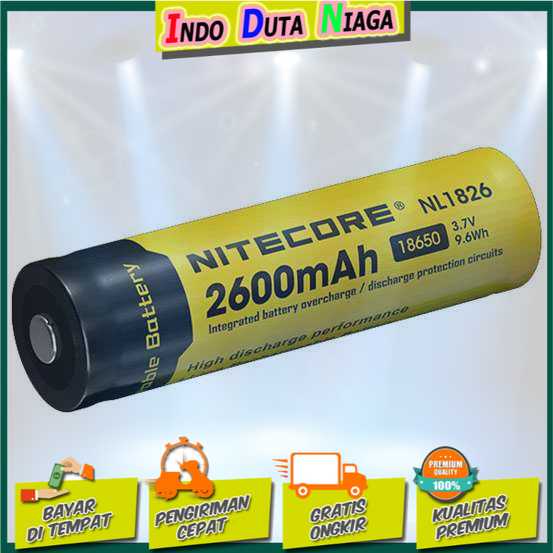 IDN TOOLS - NITECORE 18650 Baterai Li-ion 2600mAh 3.7V - NL1826