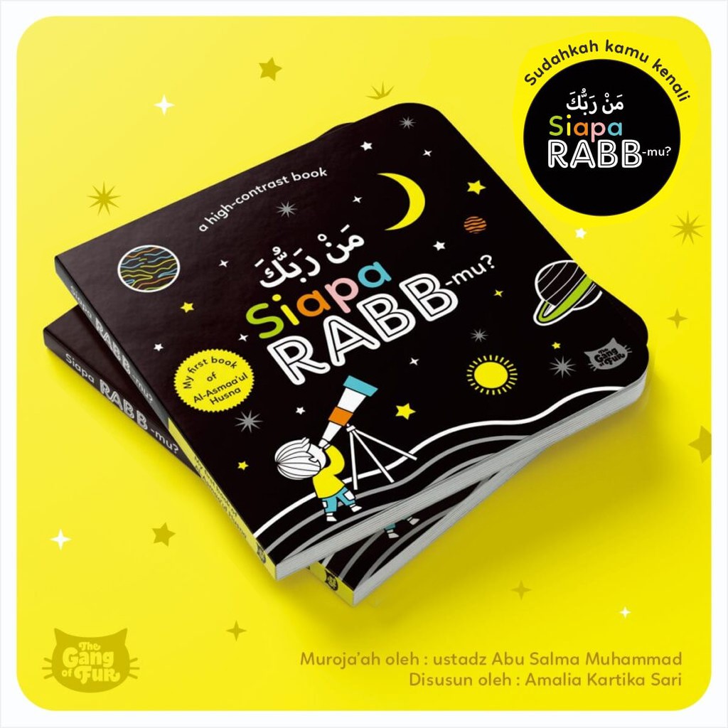 [TGOF] Siapa RABB-mu? a high-contrast board book (My first book of Al-Asmaa'ul Husna) - Buku Anak Is