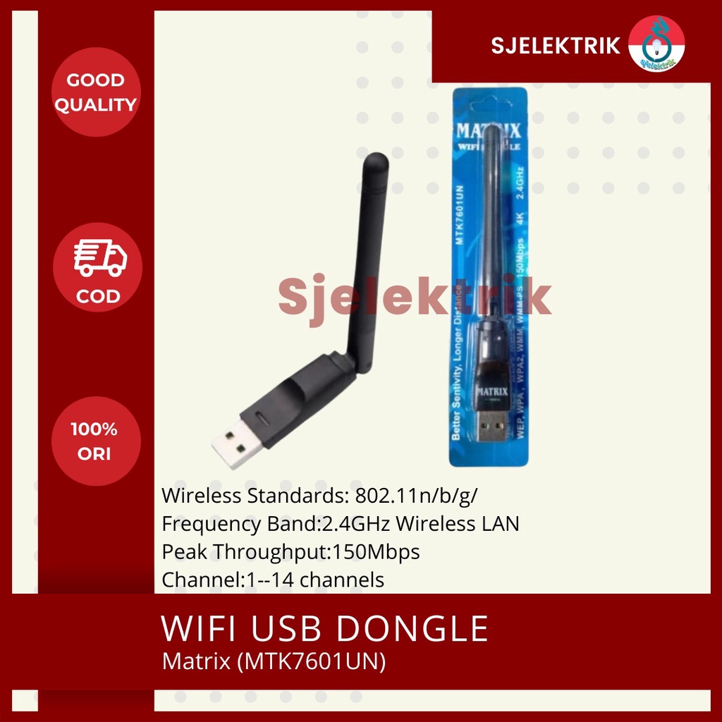 DONGLE WIFI MATRIX ORIGINAL MT7601 COCOK BUAT MATRIX APPLE HD PANTESAT