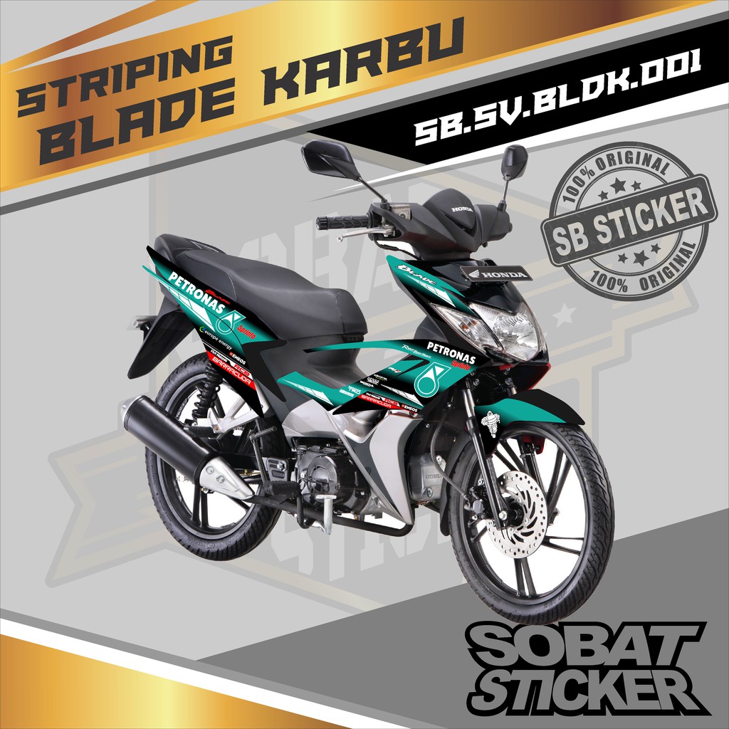 STRIPING VARIASI BLADE KARBU - Sticker Striping Variasi List Honda BLADE KARBU PETRONAS 001