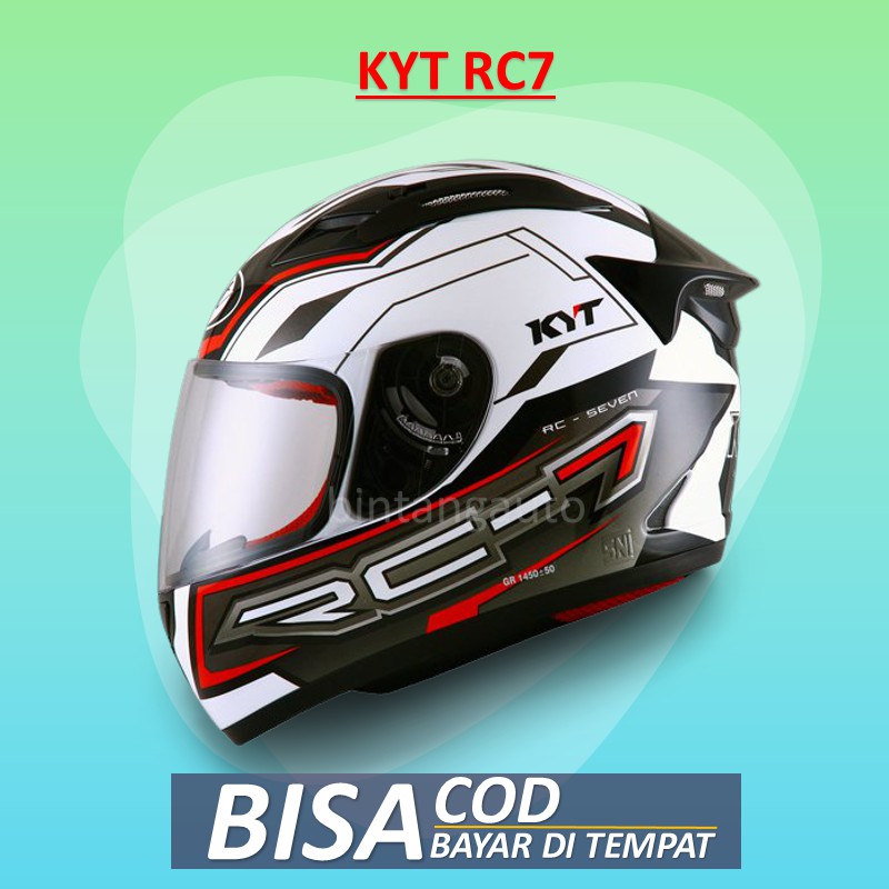 Helm KYT RC7 RC Seven #14 White Red Black GunMetal