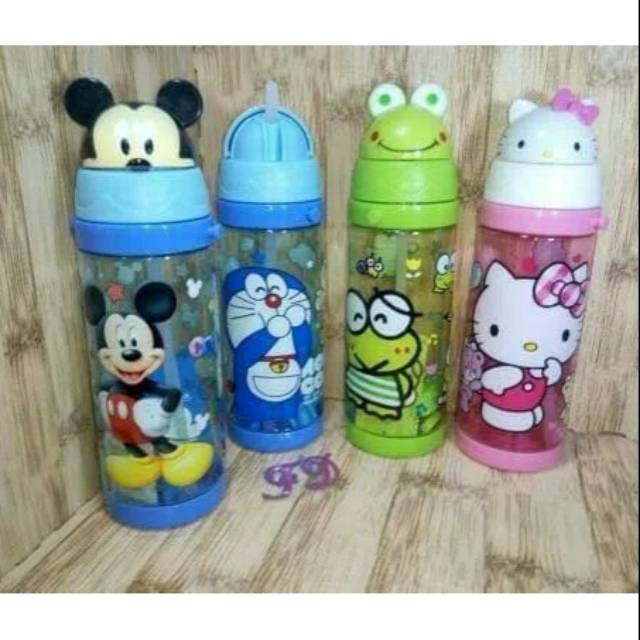 [COD] BOTOL MINUM KEPALA KARAKTER KARTUN LUCU 450ML