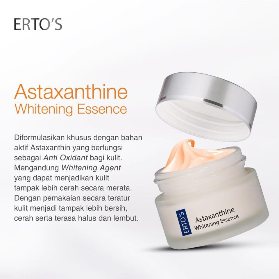 BPOM ERTO'S Astaxanthine Whitening Essence Pencerah Wajah Krim Wajah Menyamarkan Flek Noda Hitam