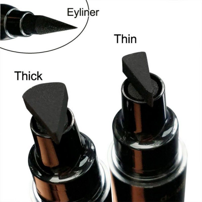 EYELINER STAMP 2 IN 1 WATERPROOF/CMAADU Women Stempel Eyeliner Ujung Ganda Cepat Kering