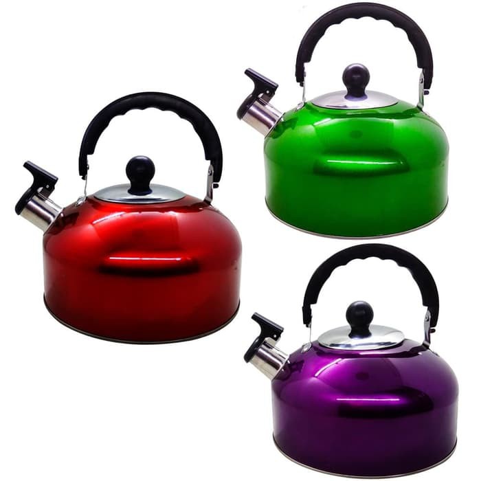 Teko Bunyi Warna Whistling Kettle 3 Liter Stainless Steel - Teko Siul