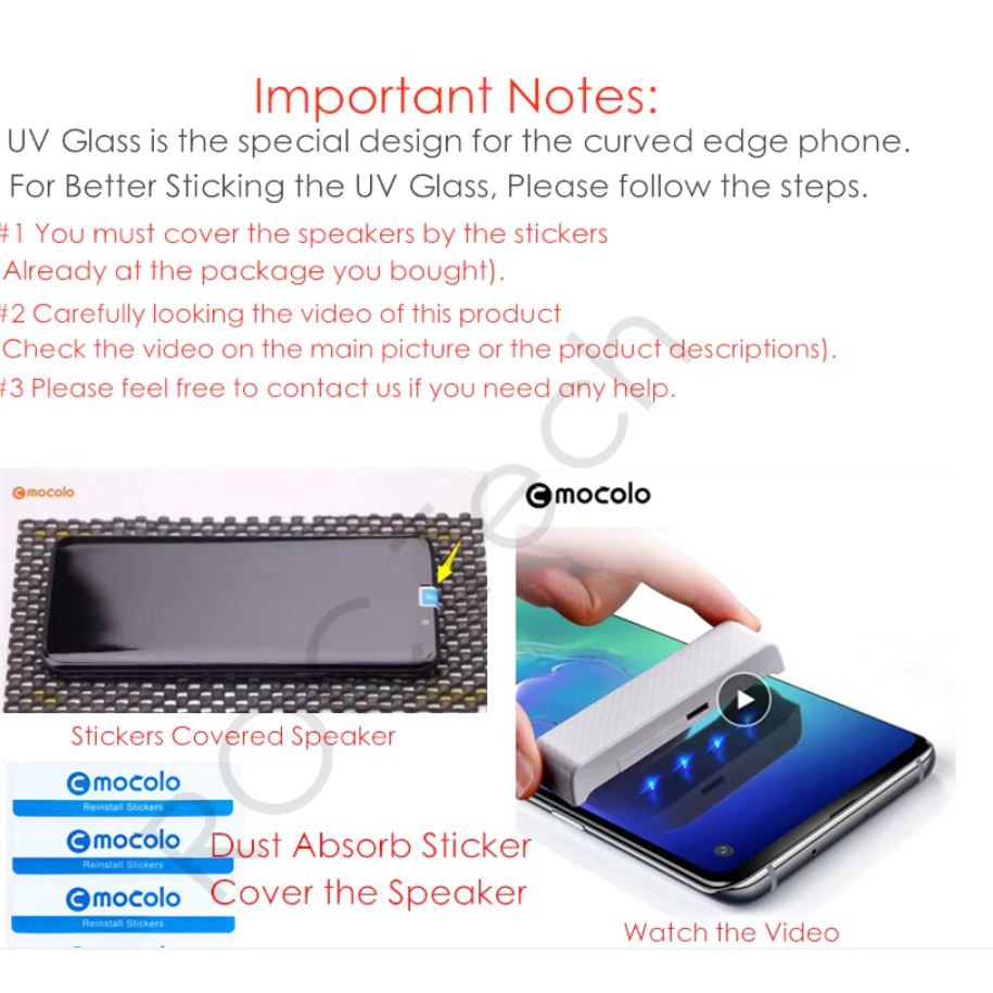 Mocolo Samsung S20 / S20 Plus / S20 Ultra UV Liquid Glass 3D Tempered Glass Full Cover Edge Guard