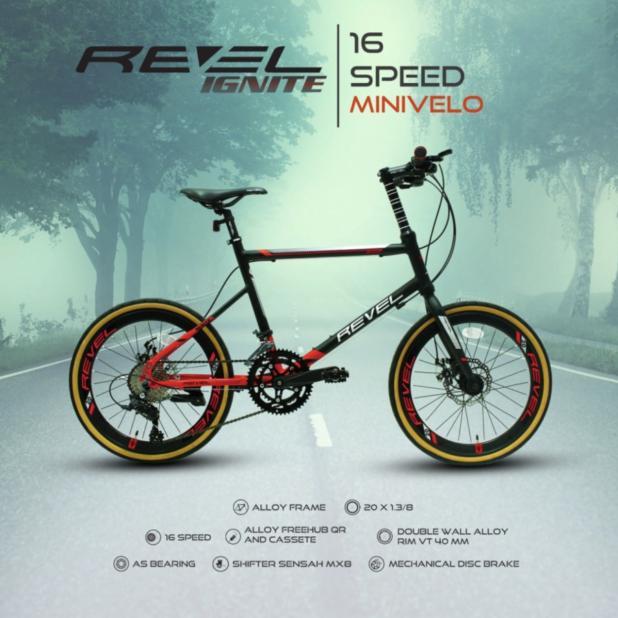 Sepeda minivelo revel ignite 16speed