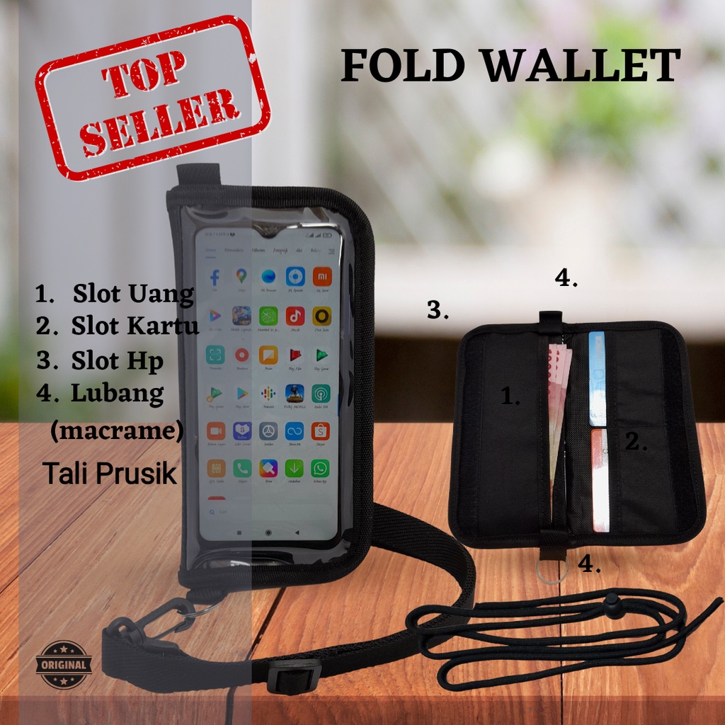 Sako Fold Wallet Fanteus Hanging Dompet Hp Dan Kartu Multifungsi