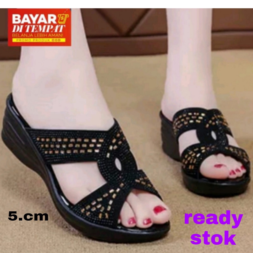 Invincible Sandal Wanita Wedges Andin Sandal Wanita Terbaru 2022 Kekinian Murah