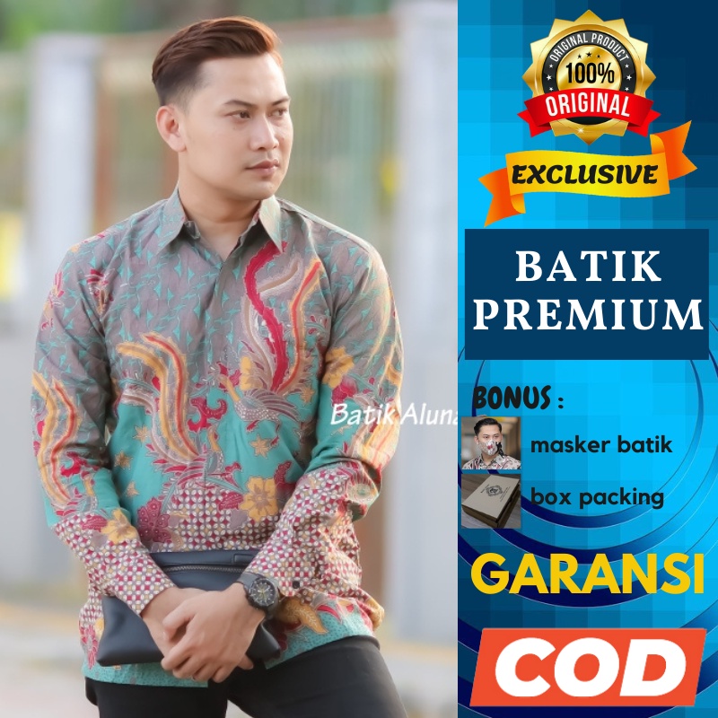 Fashion Kemeja Batik Katun Lapis Furing Lengan Panjang Batik Premium Pria Casual Terbaru Batik Aluna